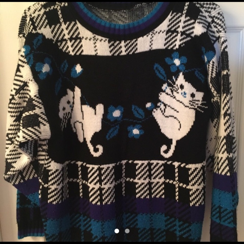 Fairy Kei Sweater Vintage Kittens